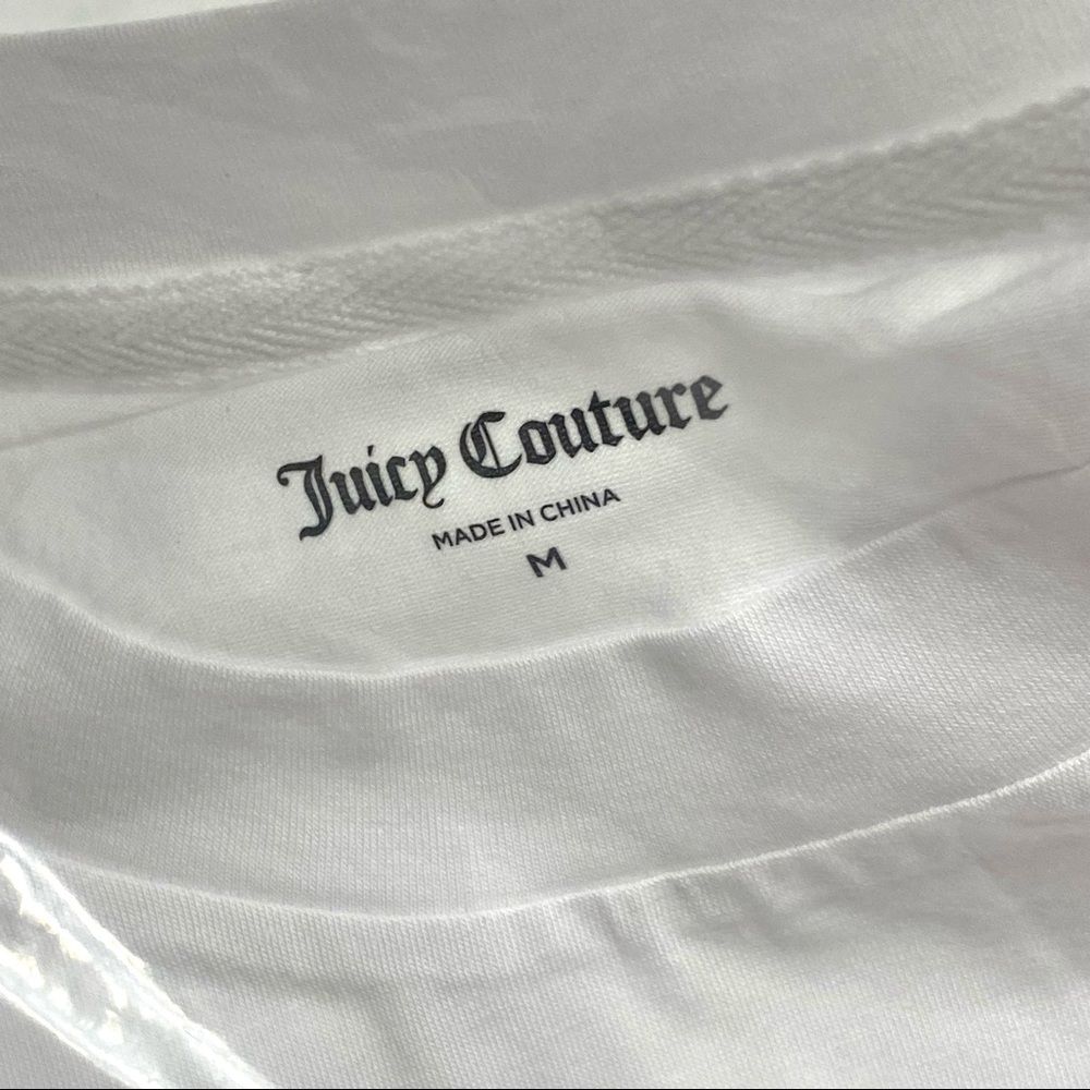 Juicy Couture Stroke Graphic Logo Tee White Orange Size Medium - Picture 2 of 4